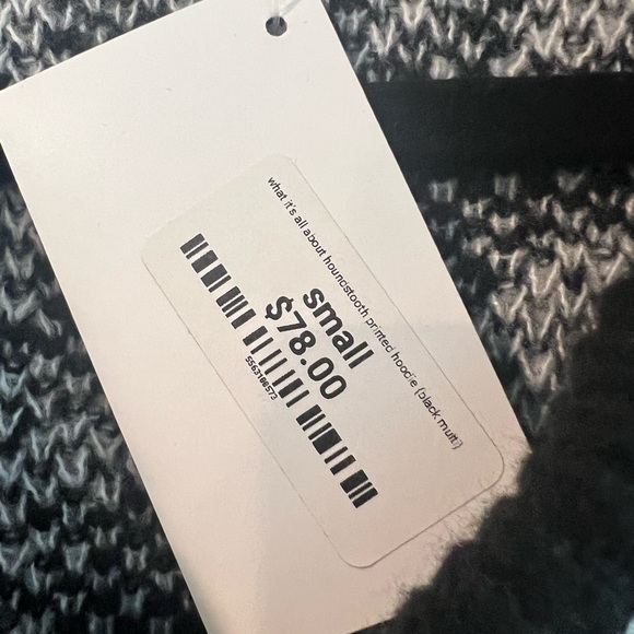 POL What it’s all About Houndstooth Sweater Hoodie NWT SZ Small Soft Fuzzy Boxy - Picture 3 of 16